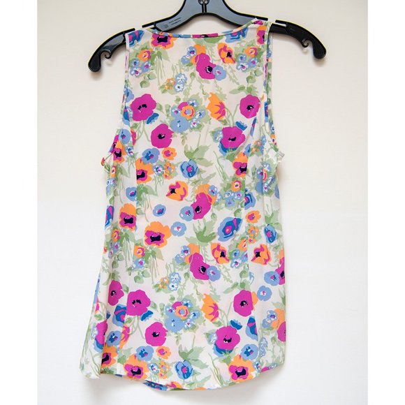 Joie 100% Silk Cream Floral Print Sleeveless Blouse size XS - Picture 6 of 8